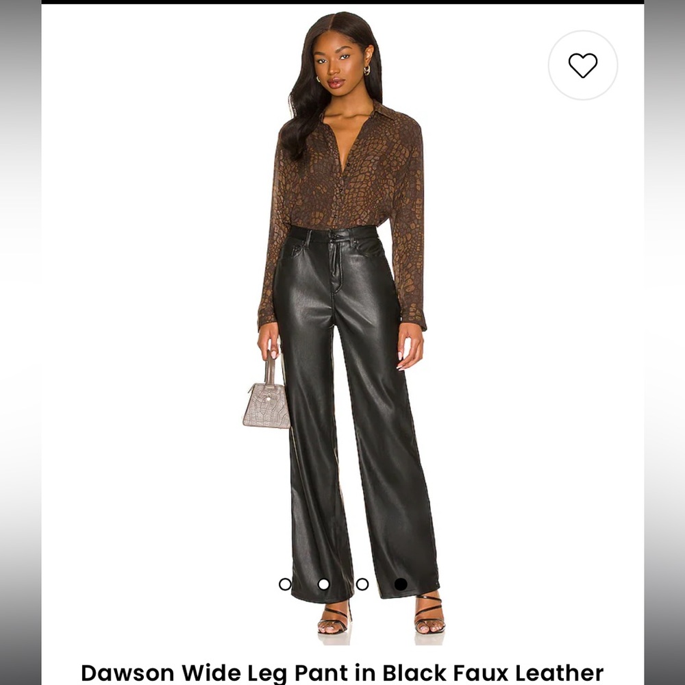 Revolve Dawson Wide Leg Pant Faux Leather